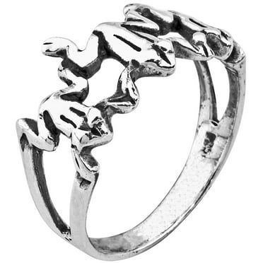 holly joll Lady 925 Sterling Silver Heart Diamond Ring Adjustable Size 7-9 holly joll Lady 925 Sterling Silver Heart Diamond Ring Adjustable Size 7-9